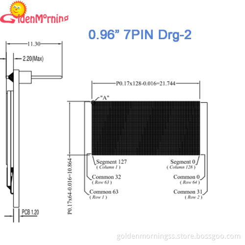 0.96" OLED display module , 128 x 64 pixels resolution, yellow and blue